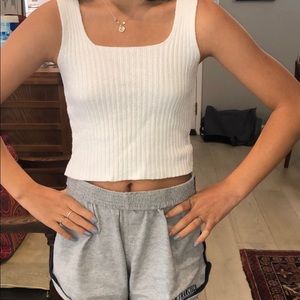 brandy melville- white knit tank